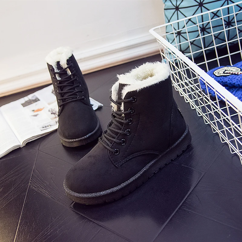 Moyo Прямая поставка модные зимние хлопковые туфли супер легкие из флока кожаные женские спортивные сапоги Martens женские пушистые зимние сапоги