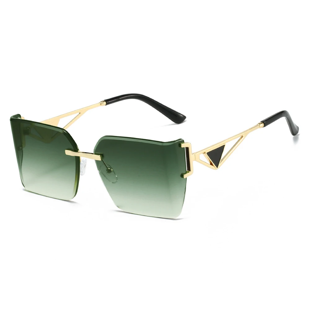 Oversized Square Shield Sunglasses for Women - Rimless  display picture 1