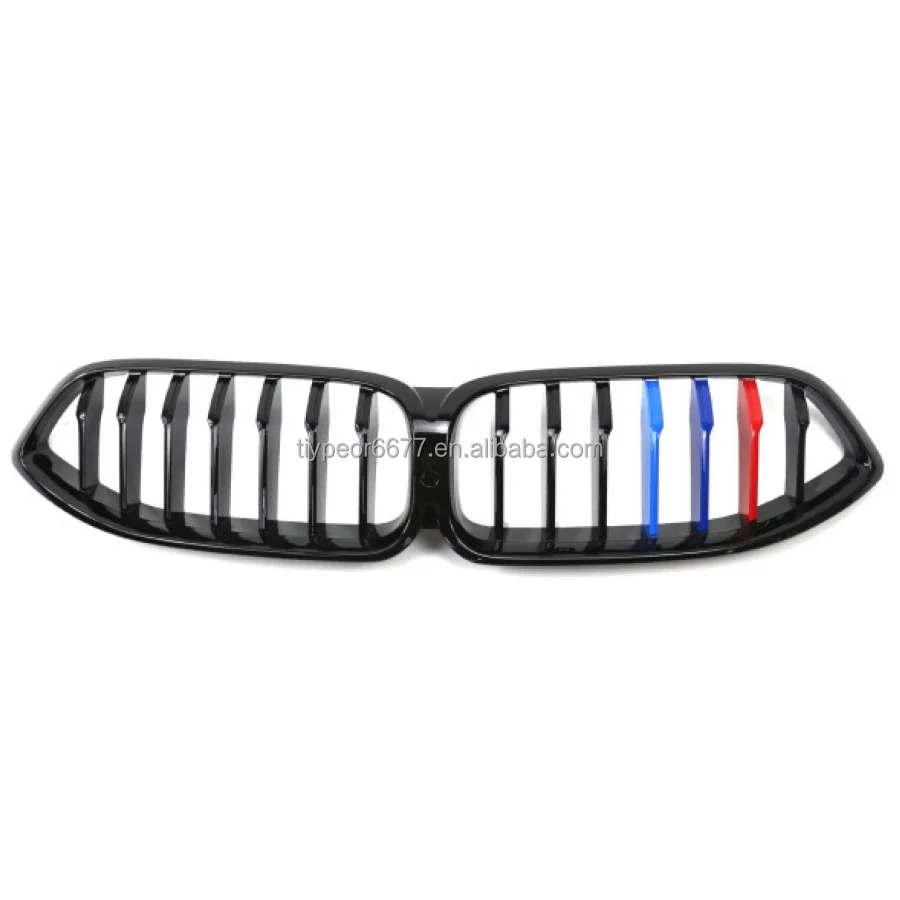 product tiypeor front kidney grille for bmw 8 series g15 2018   2022 sport competition grille full black single double line-8