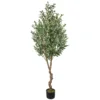 Green Potted Artificial Olive Trees With Fruits
