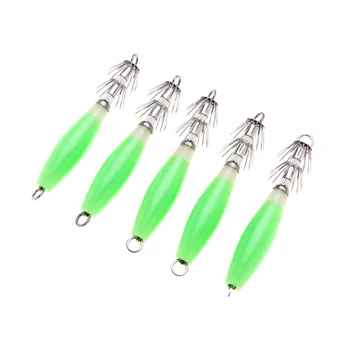 10cm 15g Glow-in-The-Dark Double Wire Metal Octopus Squid Jig Hook Luminous Swim Bait for Saltwater Fish – Metal Jig – view 2