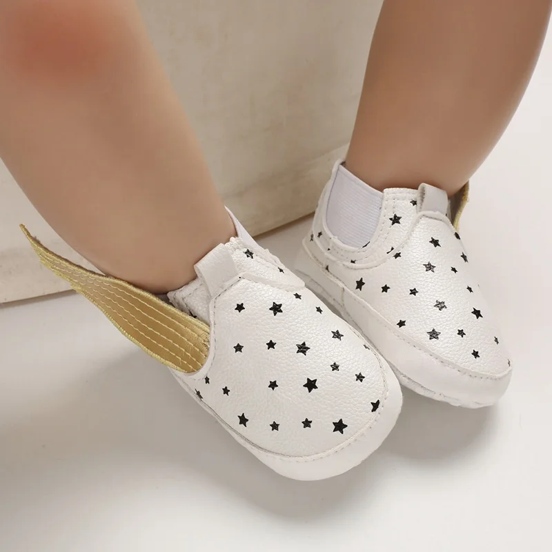 EVERTOP best sale special wing decoration PU leather baby shoes baby boy loafers