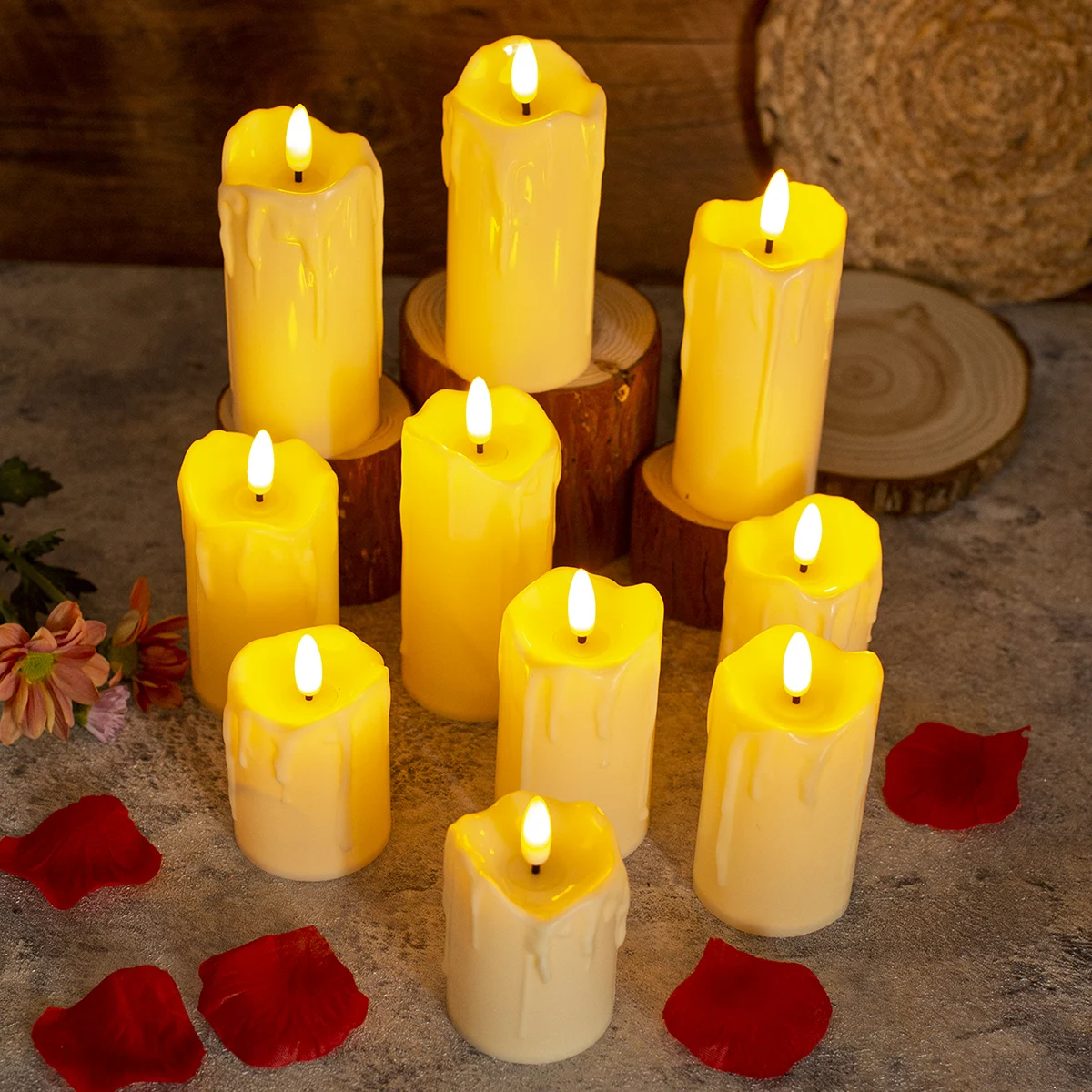 product flameless led candle thick tears candle desktop festival christmas party decoration home decoration-30