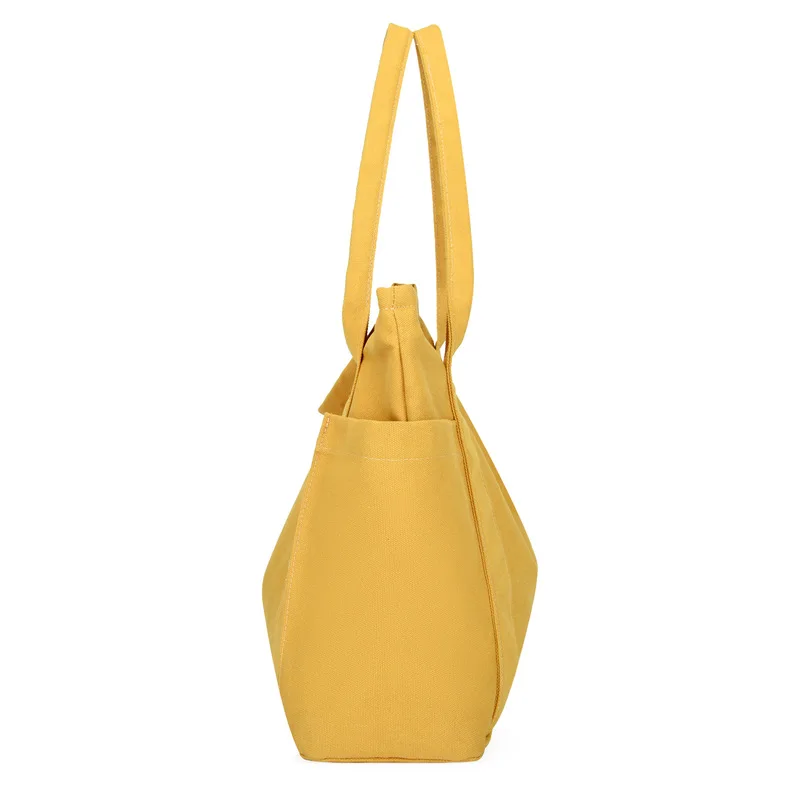 High Capacity Handbags Wholesale Custom Brand Logo Reusable Grocery Shopping Tote Office Shoulder Bags for Students Canvas Bag