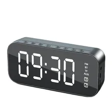 Creative Mirror Clock, Alarm Clock, Wireless Bluetooth Speaker, Radio Broadcast, Card Insertion,Bluetooth Speaker, Creative Gift