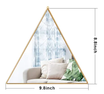 3PCS 6PCS Nordic Style Golden Geometric Triangle Plastic Framed Home Decorative Hanging Mirror Set Wall Decor Mirror