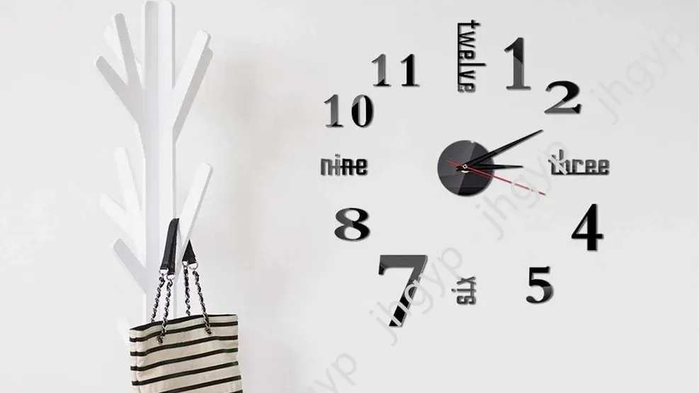 Custom Modern Frameless Big Digital Clock Home Decorative Acrylic