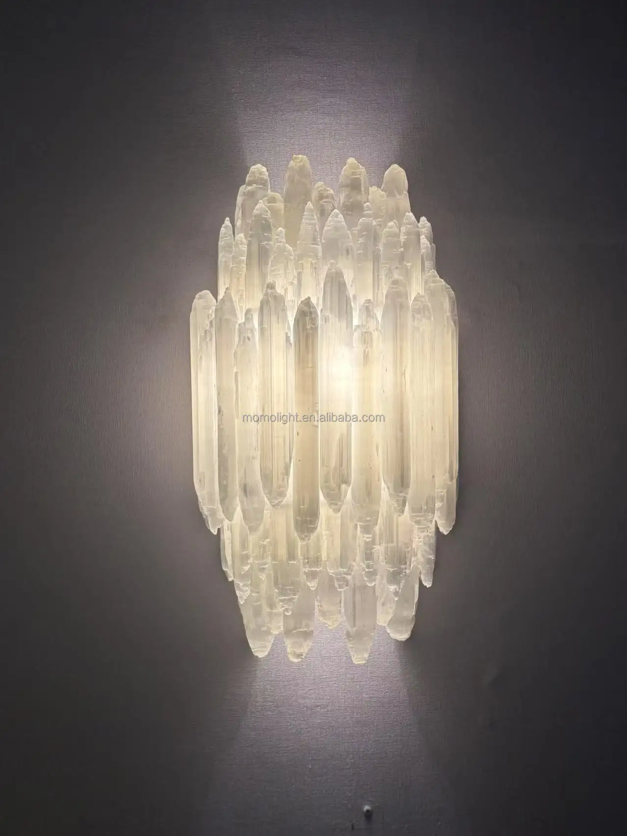 Custom Made 72 Inch Selenite Chandelier with 10-Year Warranty for Dining Room