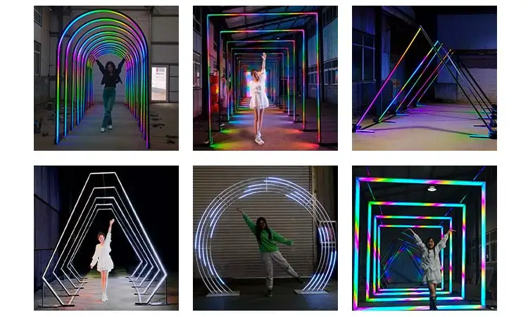 WOWORK LED Arch Background Neon Arch Tunnel Light Stand for Party ...