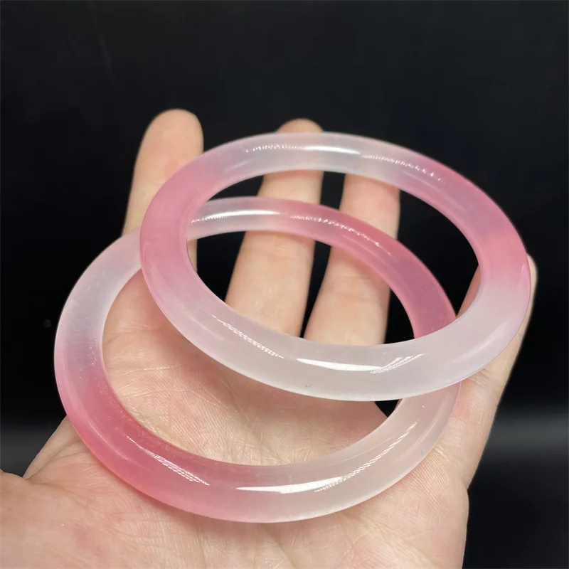 Amazon.com: Jade Bangle Bracelet Natural Pink Agate Chalcedony high ice  Bangle Ladies Bracelet Brazilian Jade Chinese Jade high-end Gift Bangle,The  Best Gift for Mother's Day (Size : 56-57mm) : Clothing, Shoes &