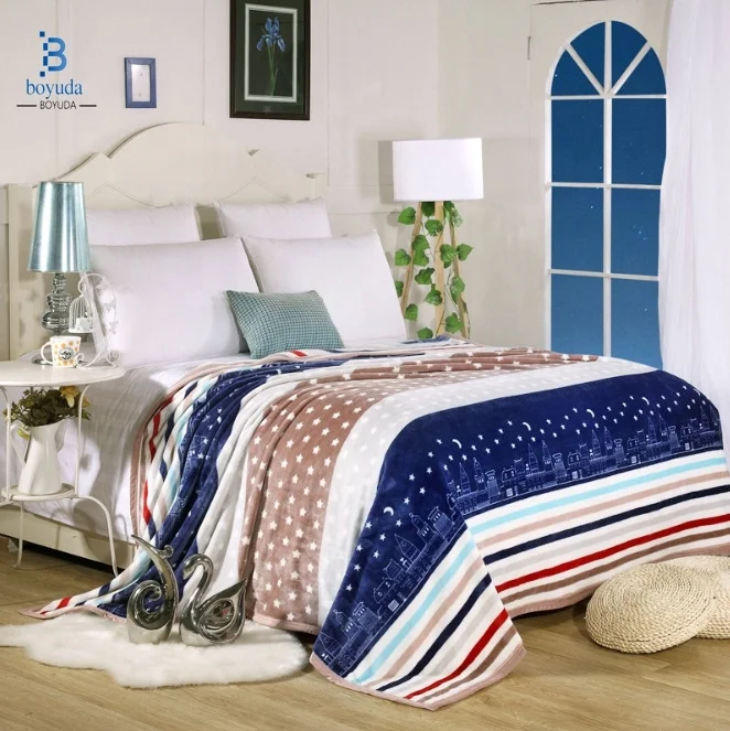 Супер мягкое одеяло из кораллового флиса с принтом в современном стиле