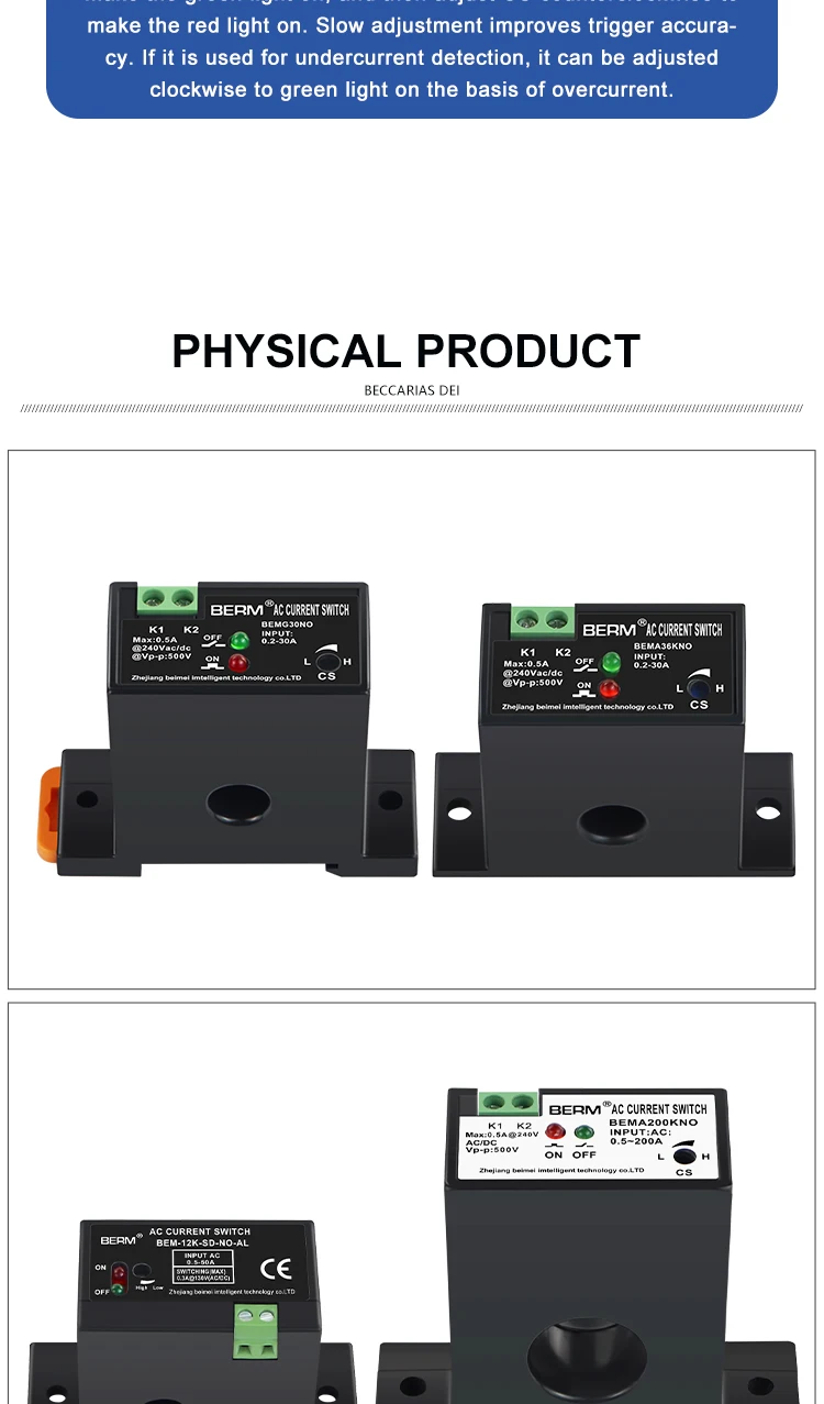 Ac Current Sensor Switch 0.2-200A - Self-Powered & Smart