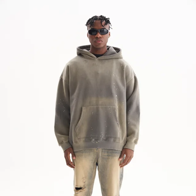 500gsm Boxy Cropped Streetwear Clothing Printing Mens Oversize Embroidery Hoodie Custom No String Hoodie for Winter Wear