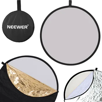 NEEWER 11.8 Inches Portable 5-in-1 Reflector Kit, Translucent, Silver, Gold, White, and Black Multi Disc Light Reflector detail image