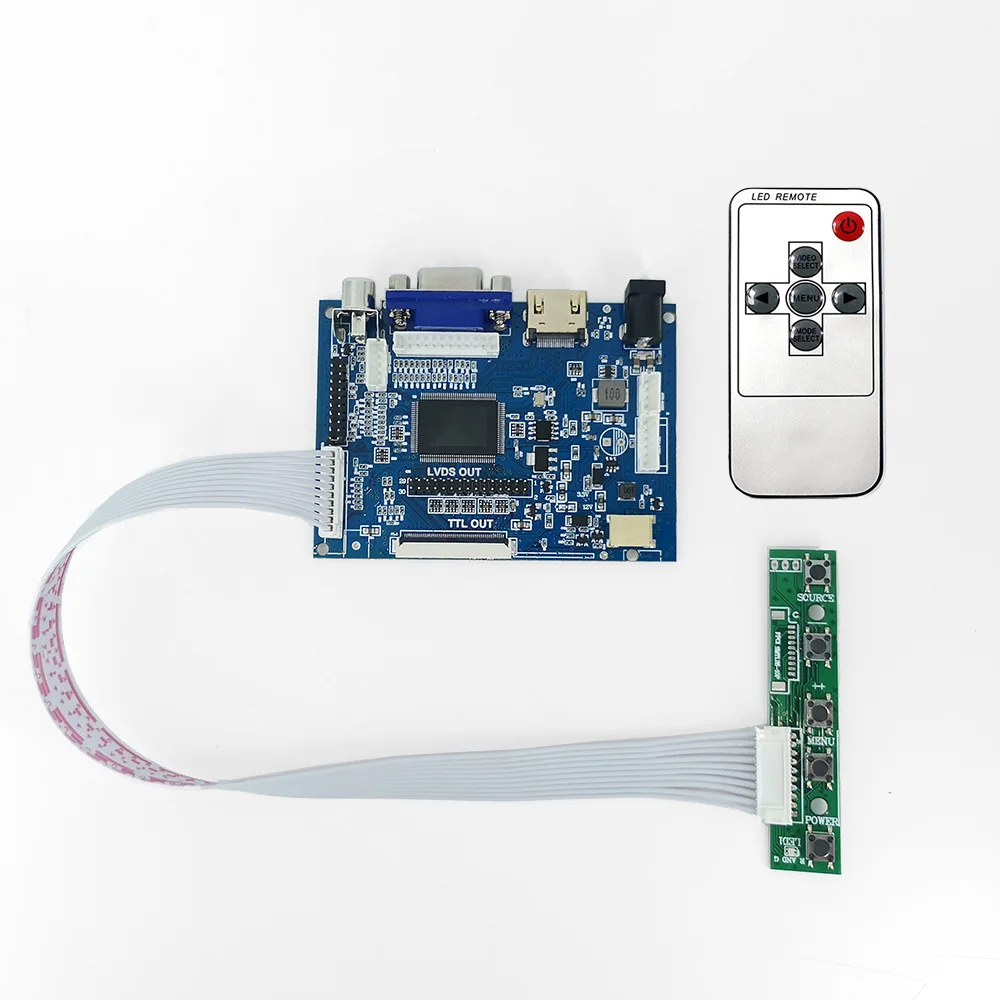 PCB800099-V.9 TFT LCD driver TTL 50pin LVDS 30pin interface universal lcd controller board with HD MI VGA AV