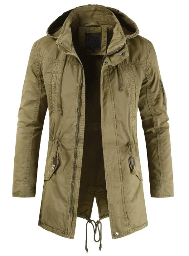 Men's Plus Size Casual Winter Hooded Trench Jacket Oem/odm Available