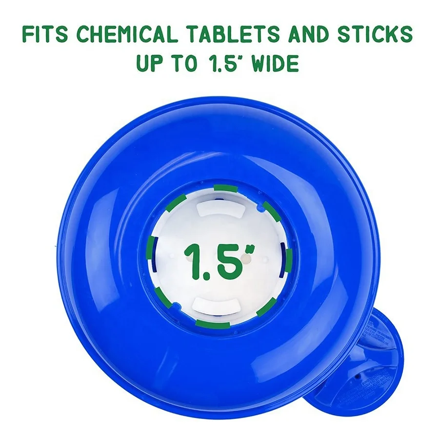 Distributeur Chlore Flottant 8 Pouces Avec Thermomètre - Piscine Et Spa - Bleu Blanc