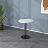 Tavolo rotondo - motivo bianco solido - base a colonna nera - diametro 60 cm