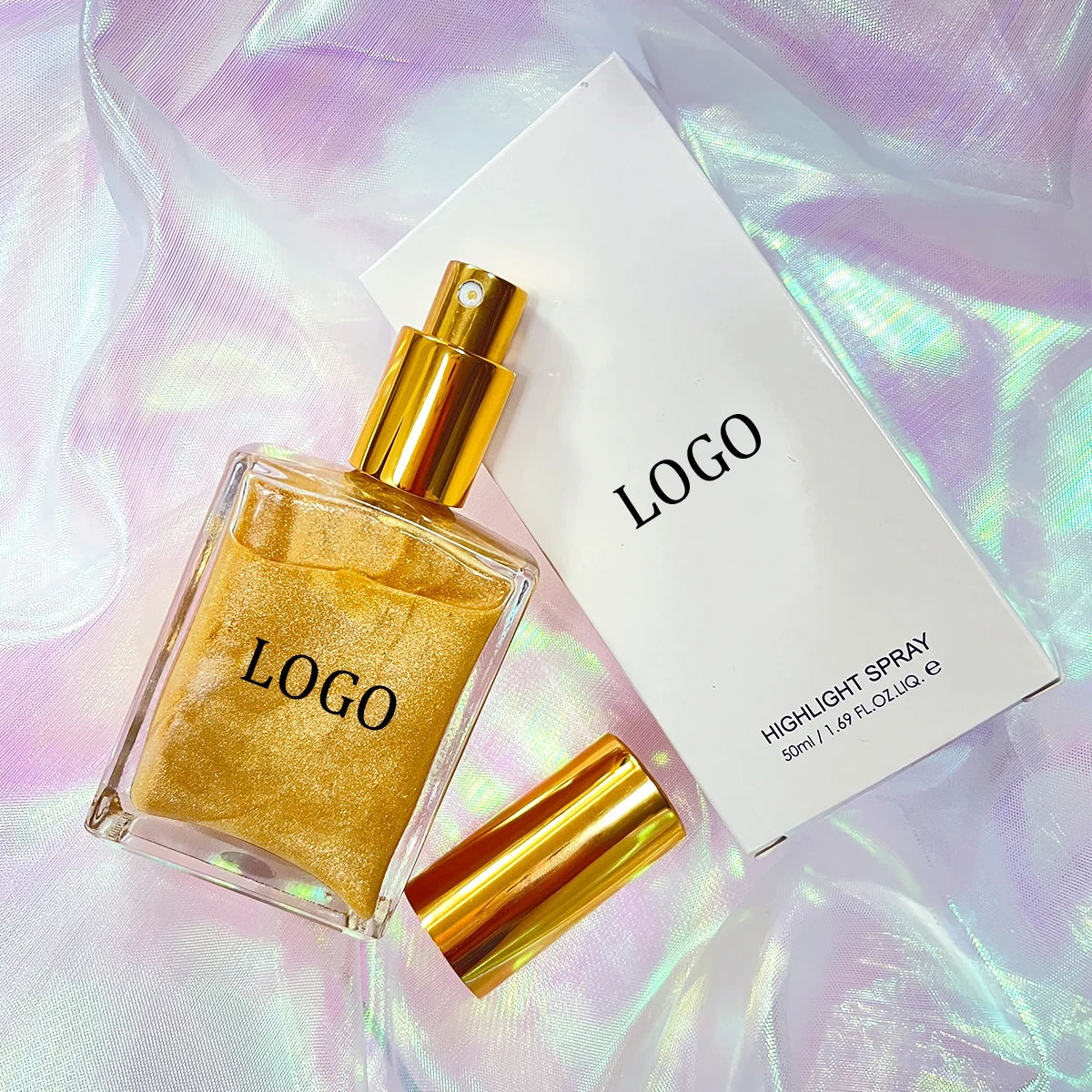 Custom Private Label Highlight Body Highlight Glow Shimmer Oil Liquid Highlighter Spray