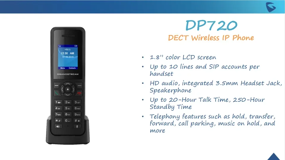 grandstream dp720 series dect cordless ip