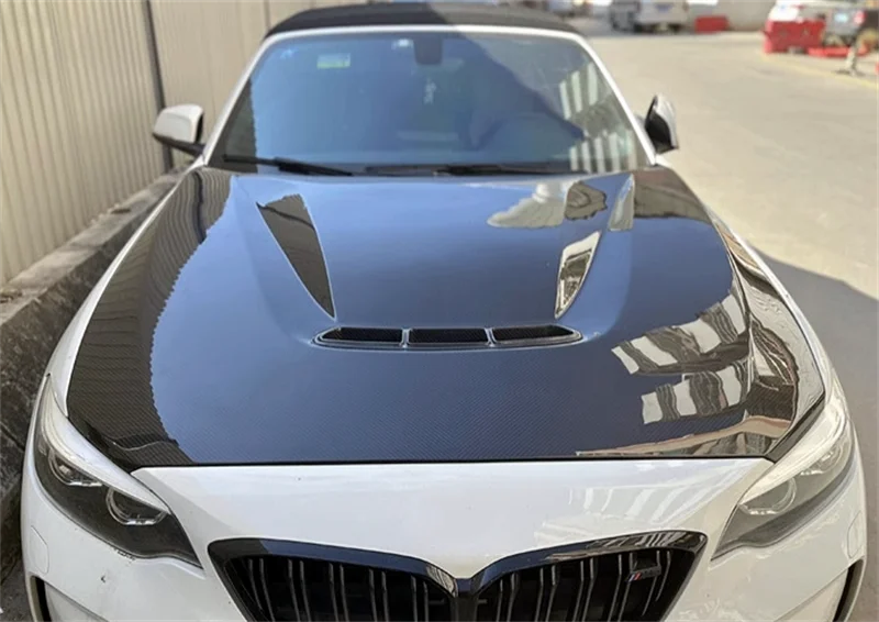 ドライカーボン◇BMW F20 1シリーズ F22 2シリーズ用 クラブスポーツタイプ ダクト付カーボンボンネット/エンジンフード /軽量化/人気商品/コンペティション/118/120/135/140/130/220/235/218カーボンファイバー F20 F22 F87 M2 M2C M235i GTSスタイルカーボンファイバーフロントエンジンフードボンネットカバー1 2シリー