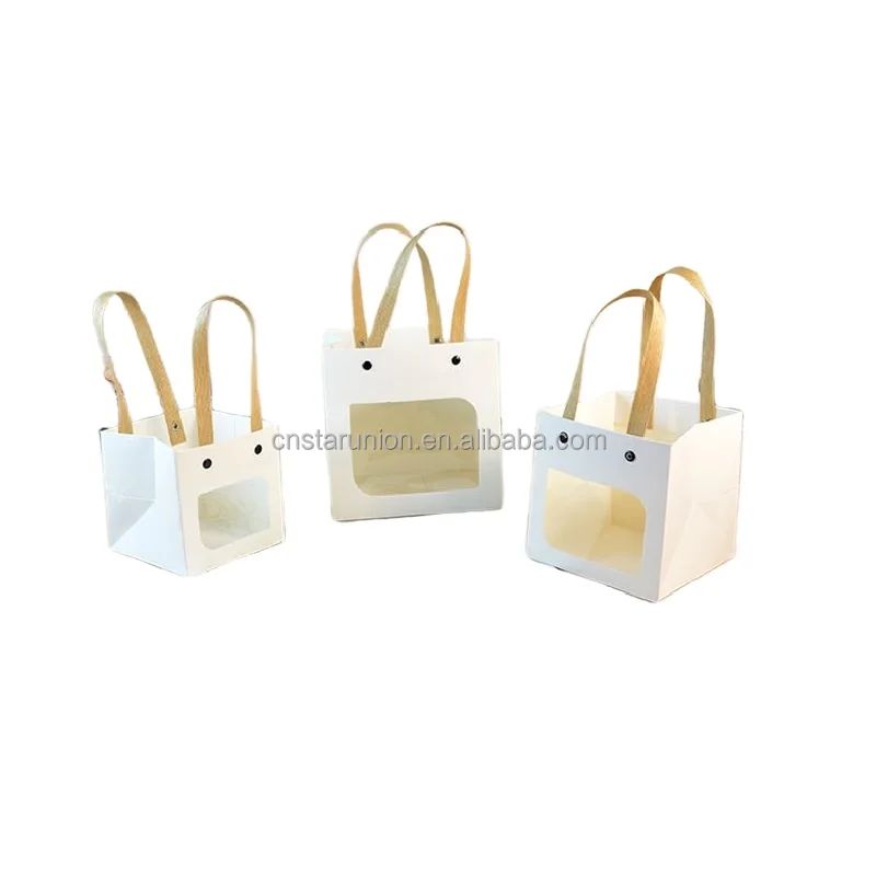 Creative Transparent Window Instagram Buckle Handle Gift Bag With