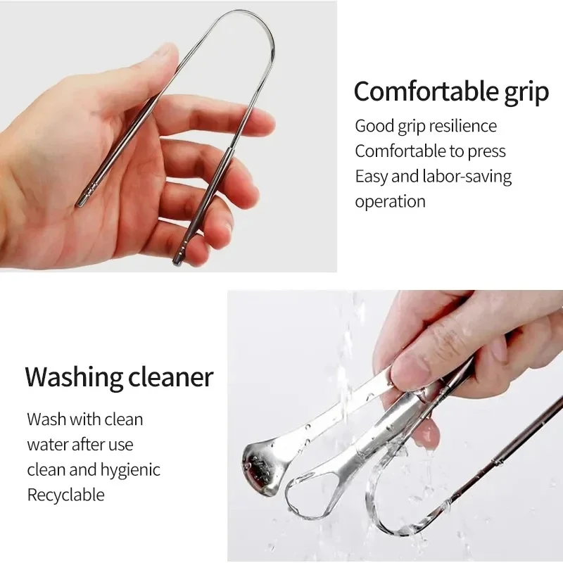 Stainless Steel Rose Gold Tongue Coating Cleaner Set Tongue Scraper