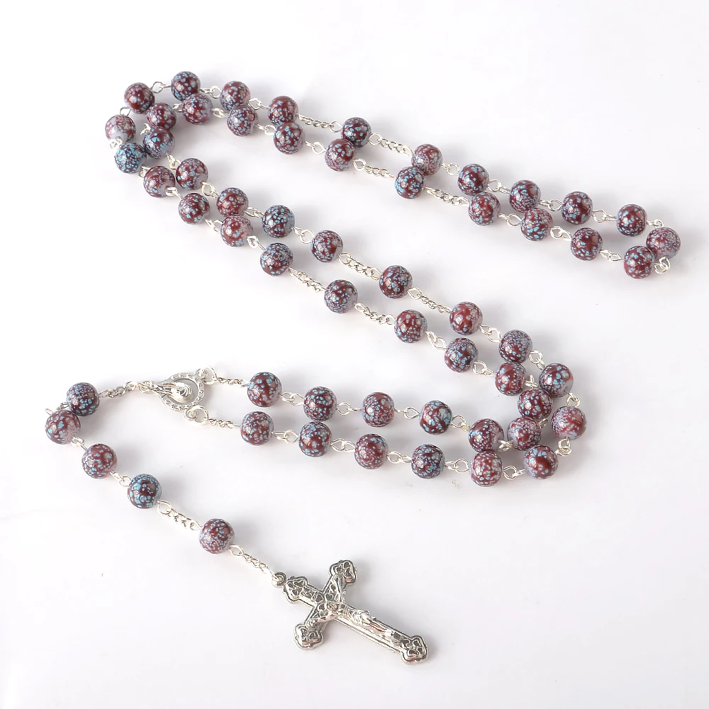 Handmade Rosary, 10mm Mermaid offers Glass Beads