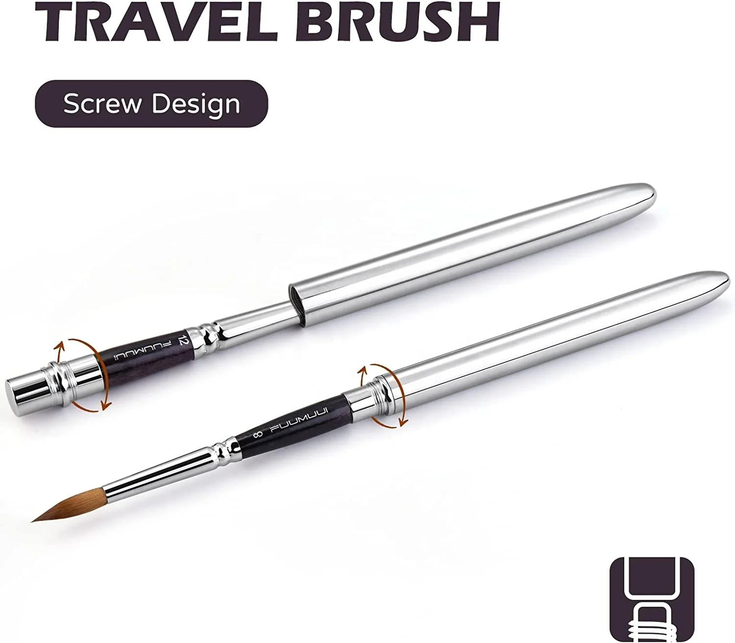 3 шт. колонковая оптовая продажа акварельные кисти с круглым заостренным кончиком искусство карман защитный чехол Набор