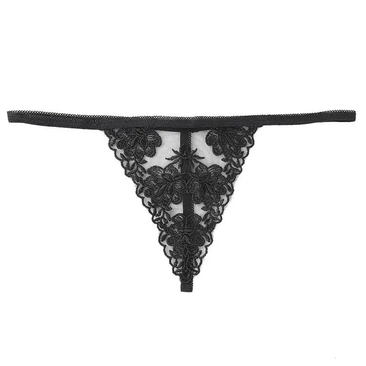 Seamless Thin Band Low Waist Embroidery Thong Women G String Ice Silk ...