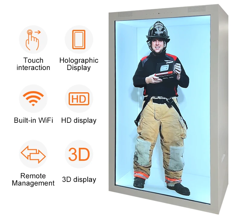 86 Inch Human Size Interactive 3d Hologram Box Transparent Lcd Showcase ...