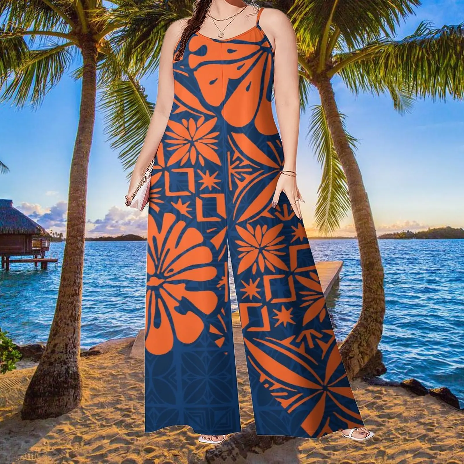 Romper Motif Daun Monstera, Jumpsuit Desain Suku Polinesia, Jumpsuit Sling  Kasual Hawaii Pulau Pasifik Gambar Daun| Alibaba.com