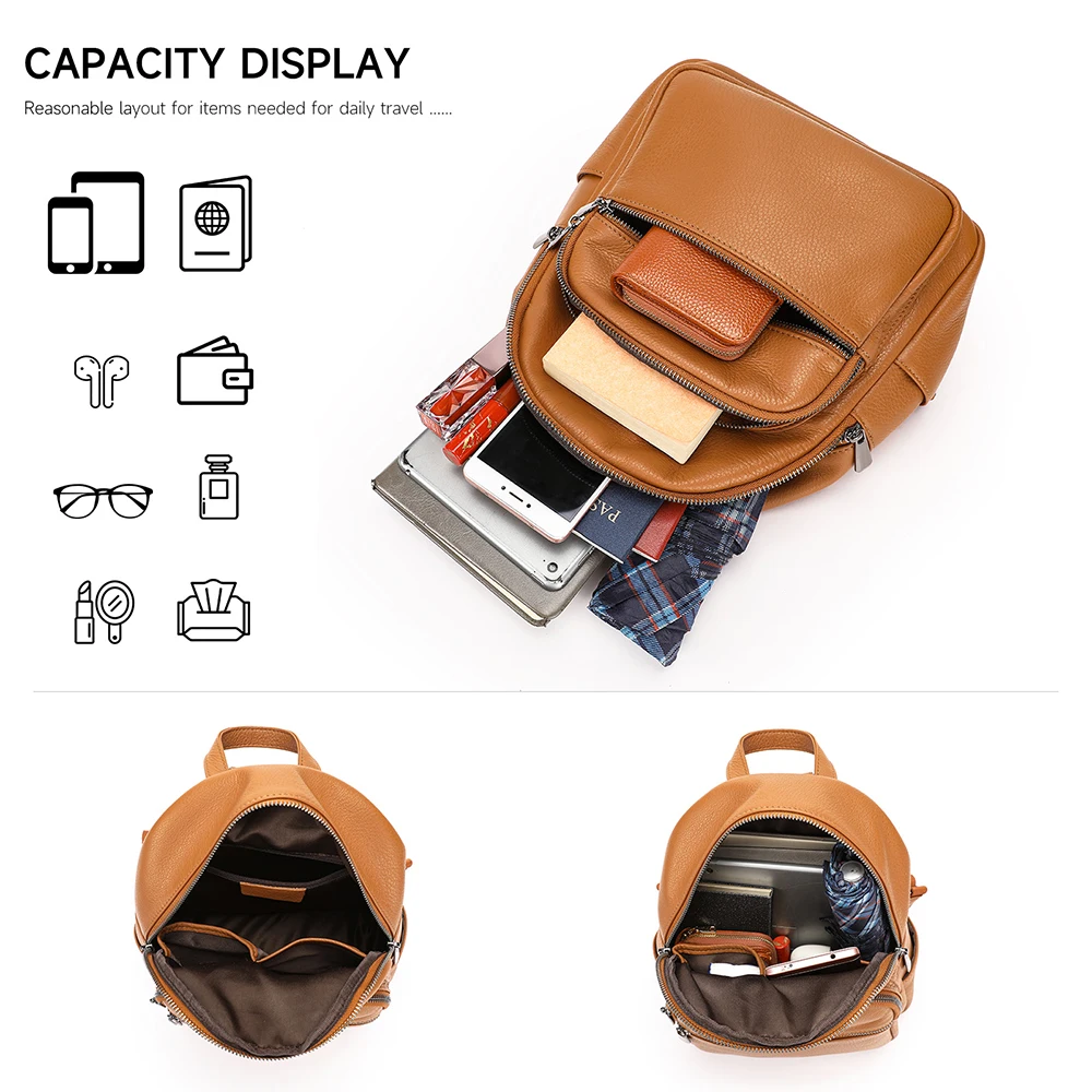 WESTAL Girls Cute Mini Leather Backpack Purse - GENUINE LEATHER display picture 1