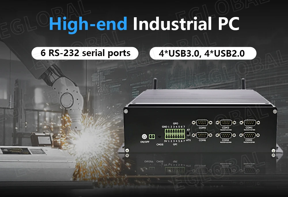 EGLOBAL Intel 12th Gen HX Core I7 12650HK CPUs Mini Industrial Computer 6*RS232 2.5G GPIO 4K HD Fact(图1)