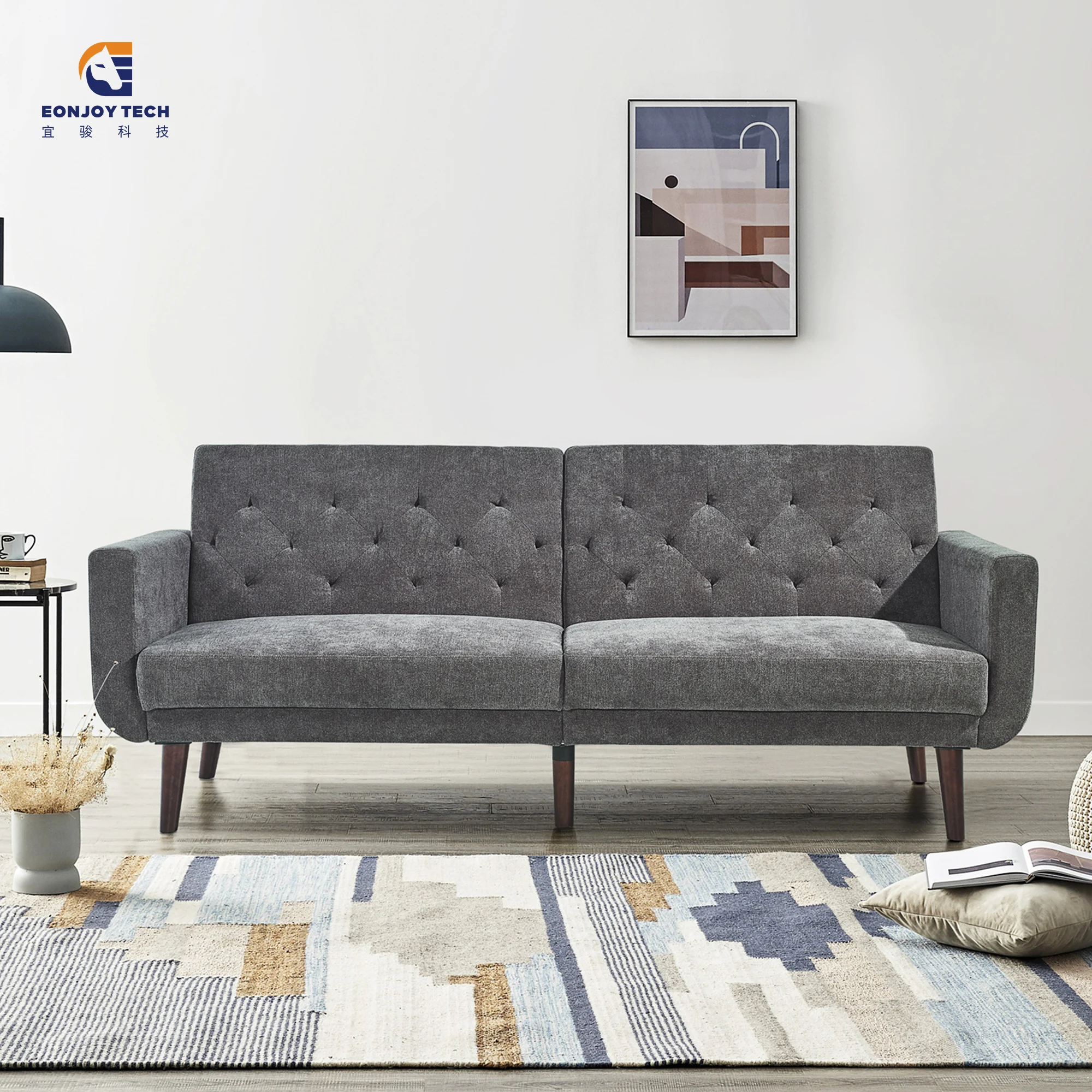 Home Furniture Two Seater Living Room Lounge Sofa Set Modern Black