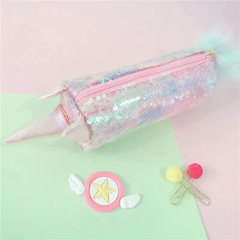 4 Available Colours Sequin With Furry Fabric Unicorn Two Tone Pencil Case Pencil Cases Home Furniture Diy Home Garden
