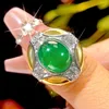 Bague calcédoine verte