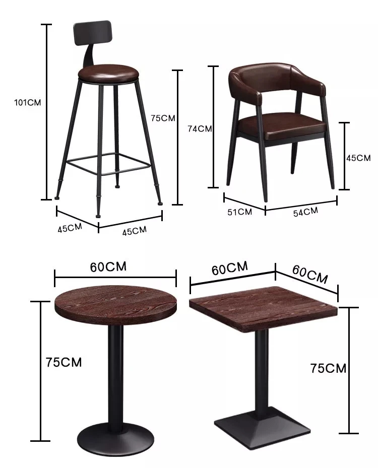 Bar Table And Chair Combination Set Pub Hotel Catering Barbecue Restaurant Snack Fast Food