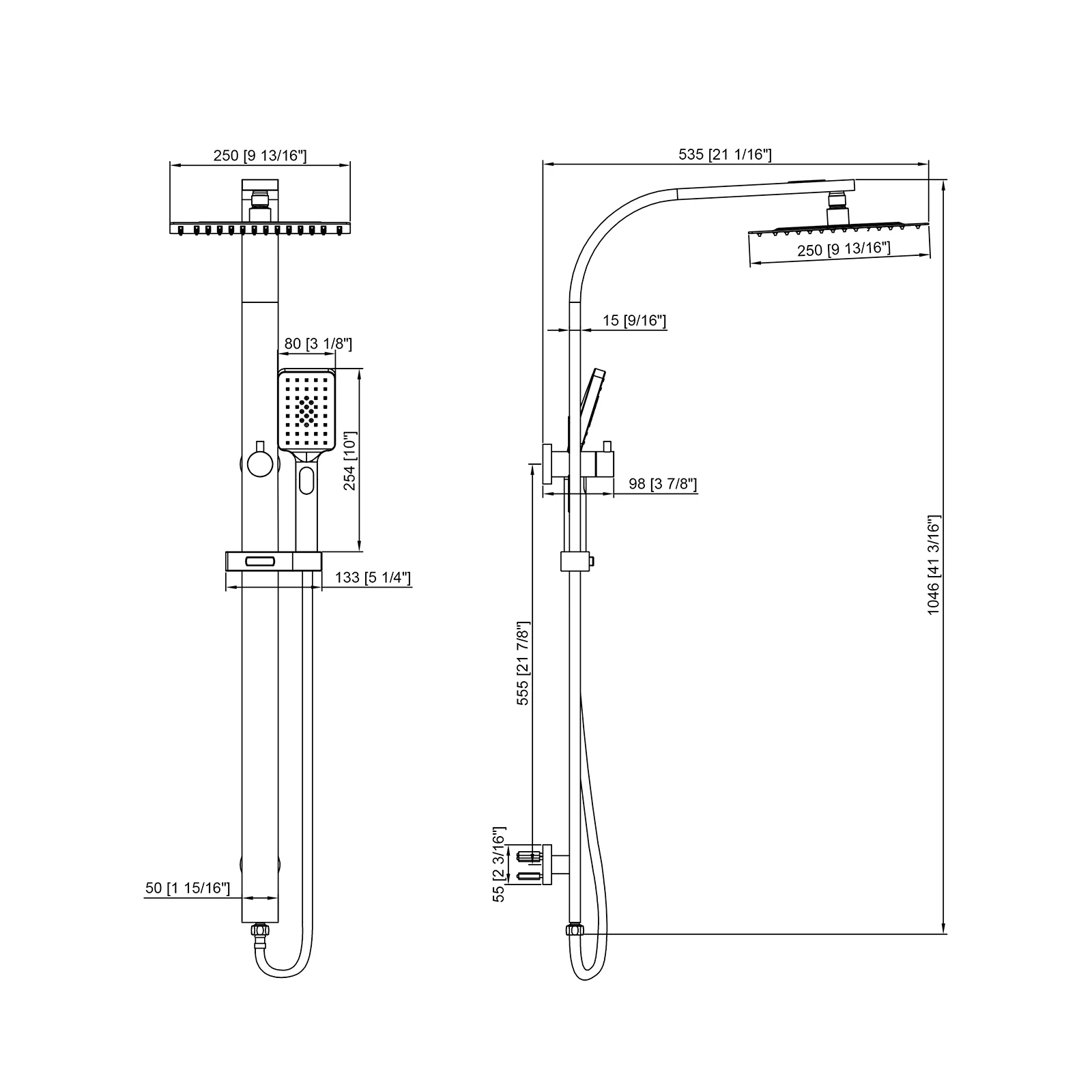 Modern Hot Sale Wall Mounted Bathroom Bath Rain Shower Head Faucet