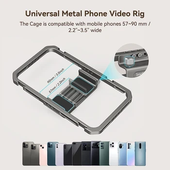 SmallRig Universal Phone Cage Smartphone Video Rig Kit With Handles Handheld Filmmaking Vlogging Case Stabilizer - 2791B+2772*2 detail image