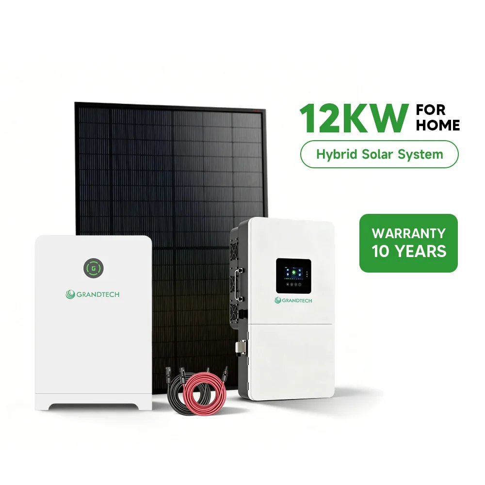 Paneli Unol Daleithiau Allan o'r Rhwyd Cymysgeddol 5kW 10kW 8kW 12kW Haul â Batri ac Adnewyddwr Set Cyflawn System Pŵer Energi Haul