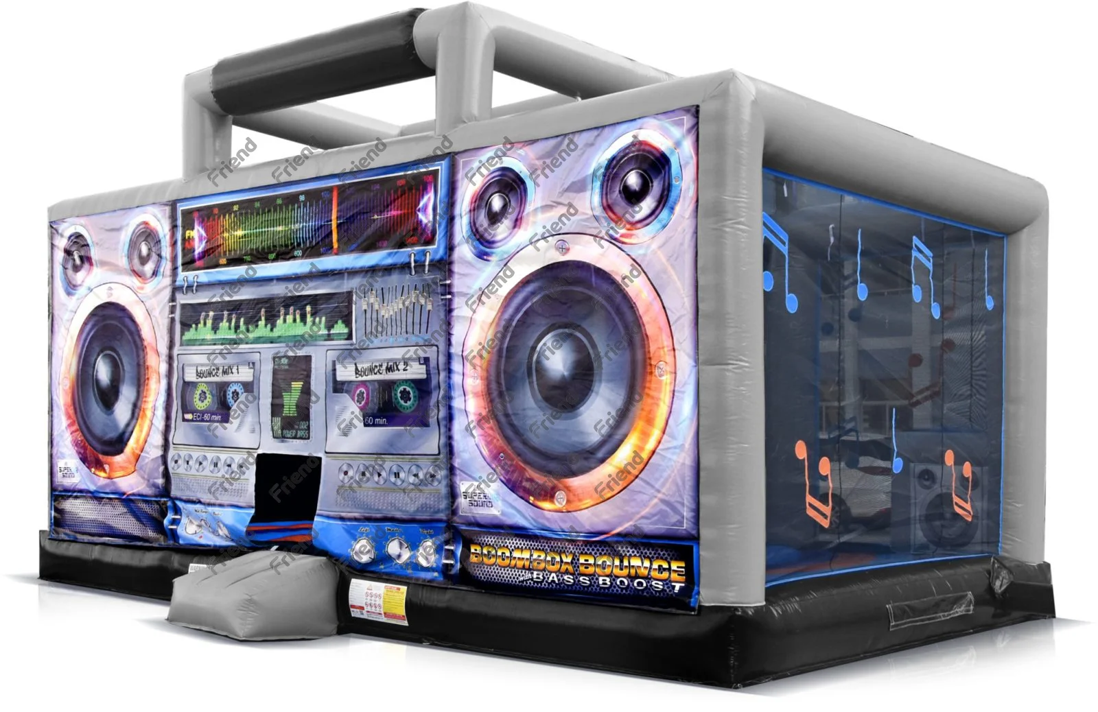 2021 IAAPA Interactive Inflatable Disco Dance House Adult Boom Box Jumping Bouncy Castle Retro Boombox Bouncer for Party
