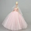 Pink dress + pink veil-clothes only-doll not included