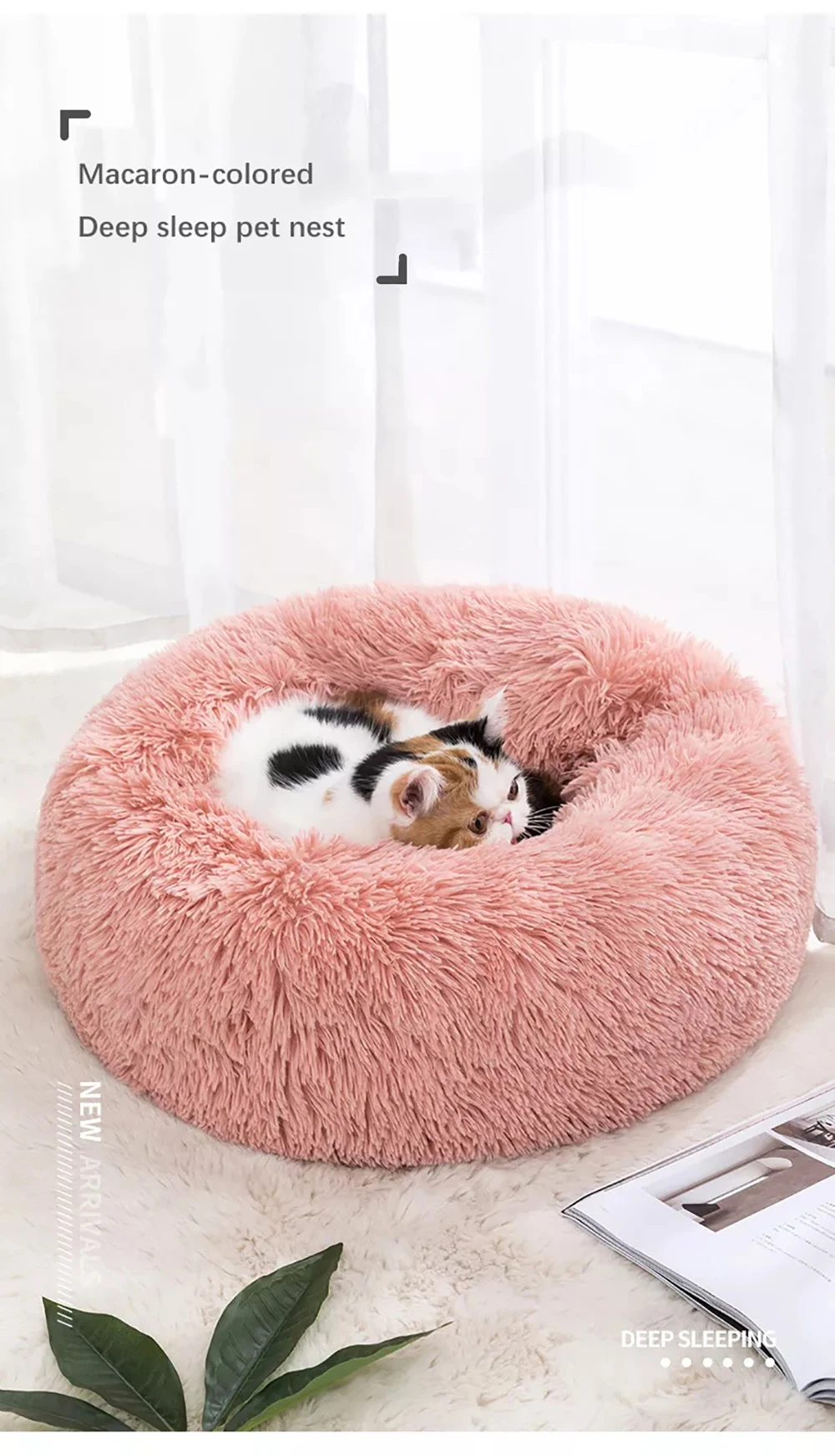Petfessor Comfort Pet Nest Pp Cotton Filled Washable Round Bed For Cats