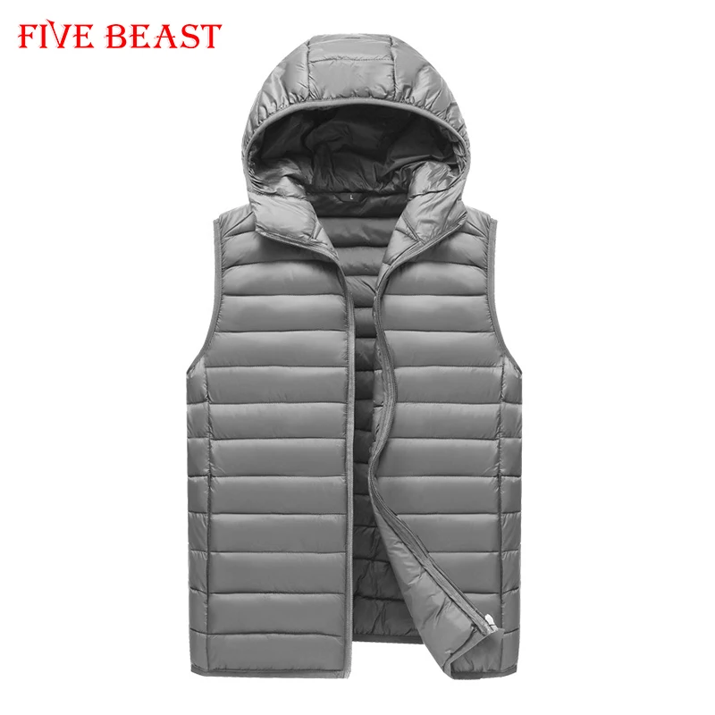winter tank top sleeveless men underwear hooded vest custom logo cotton gilet plus size men's vests