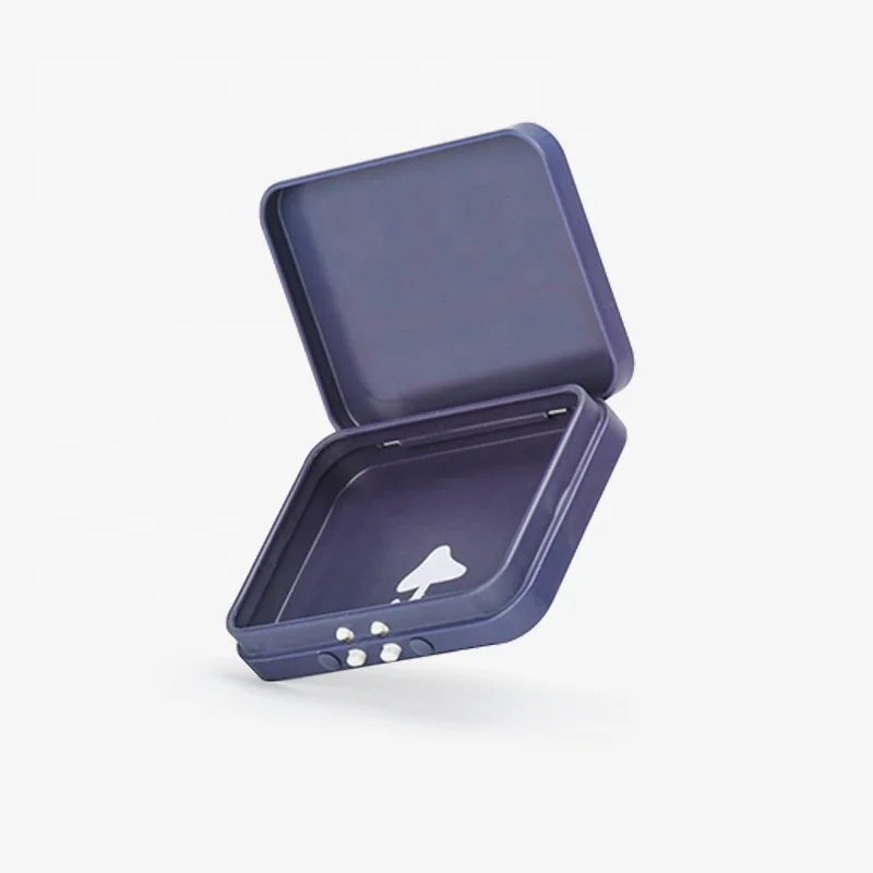 OEM Recyclable Child Resistant Tinplate Box with Hinged Smell Proof Insert Joints for  Metal Case Storage Tin Box