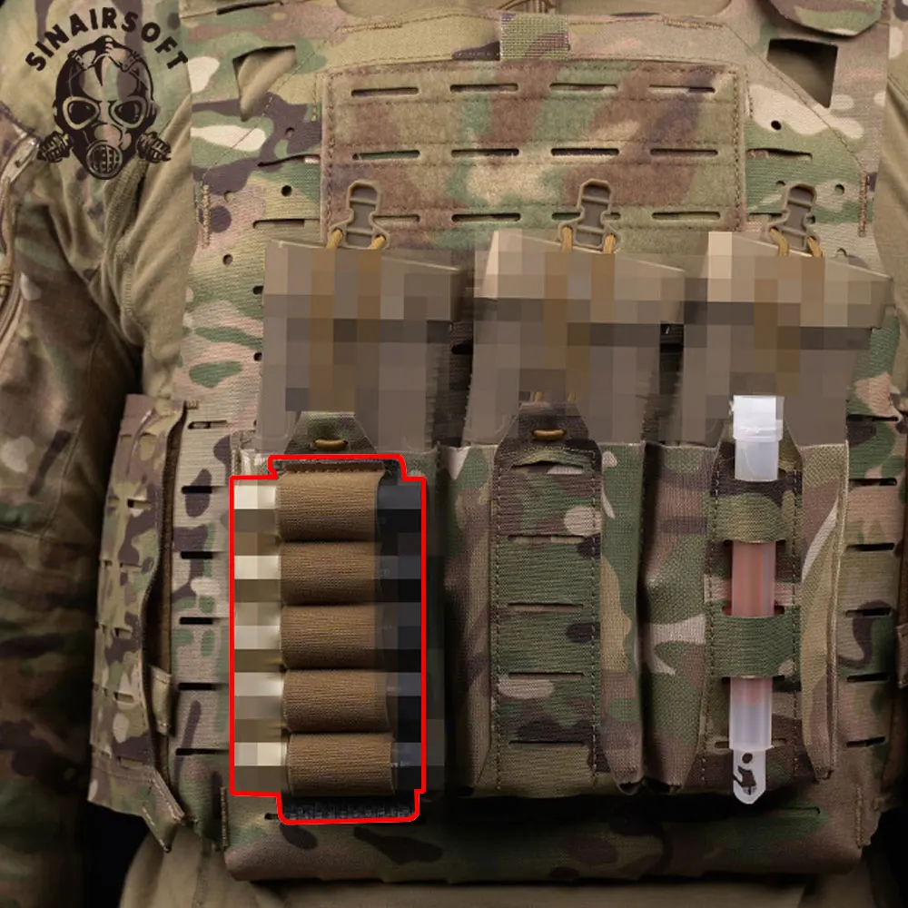 5-Pack 12 Gauge Tactical Shotgun Shell Holder Cards – Nylon Ammo Cartridge Pouches