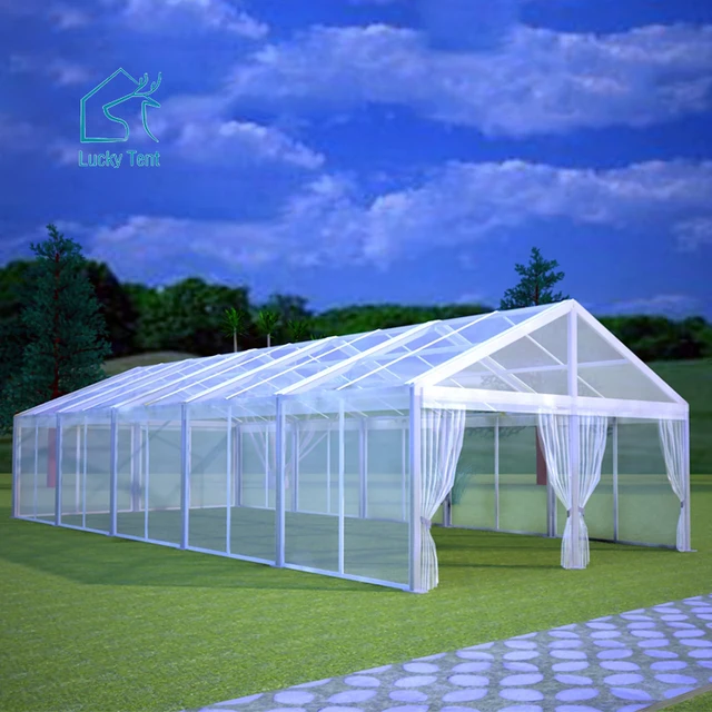 Outdoor Luxury 15x20m 200 Seaters Clear Roof Marquee Tents Transparent For Wedding Party