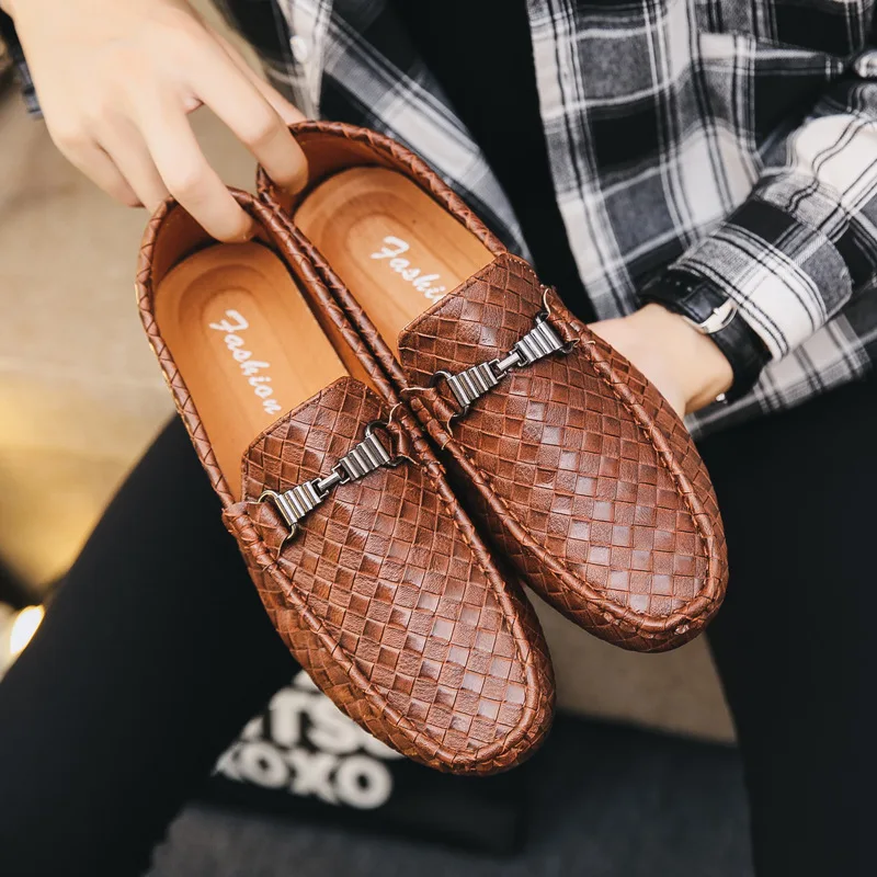 Mens Casual Shoes Fashion Flats Leather Men