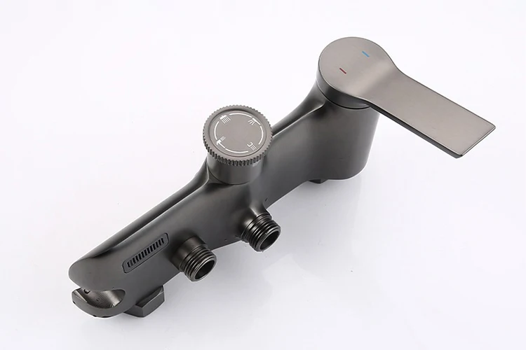 Juego de mezclador de sistema de ducha tipo lluvia para baño expuesto montado en la pared con función de 4 vías